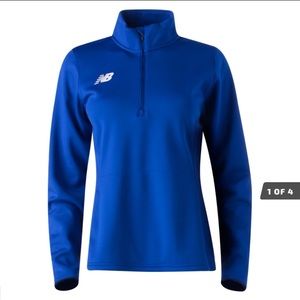 Blue New Balance sports half zip pullover